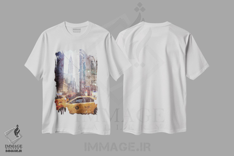 تیشرت طرح دار خیابان مدیسون بارانی، مدیوم اثر آکوستا | immage.ir