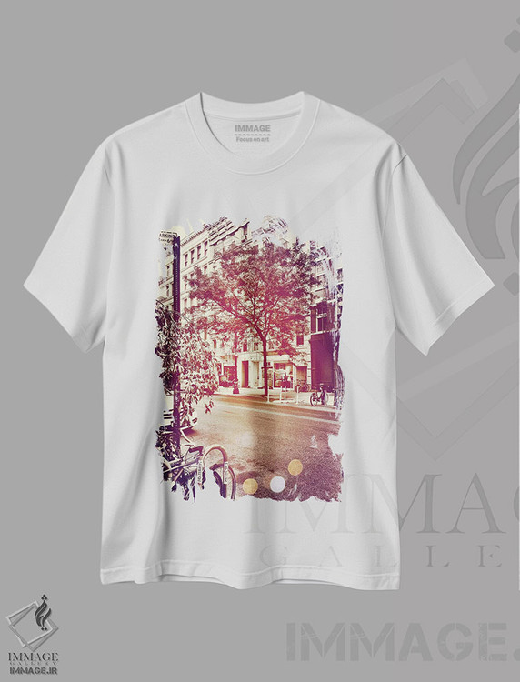 تیشرت طرح دار مرکز شهر، تزئینی اثر آکوستا | فروشگاه ایماژ