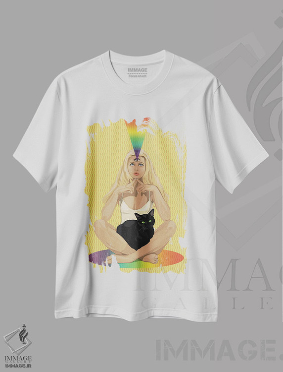 تیشرت طرح دار تفکر III، هنر دیجیتال اثر آرت کت ایلاستریتد | فروشگاه ایماژ