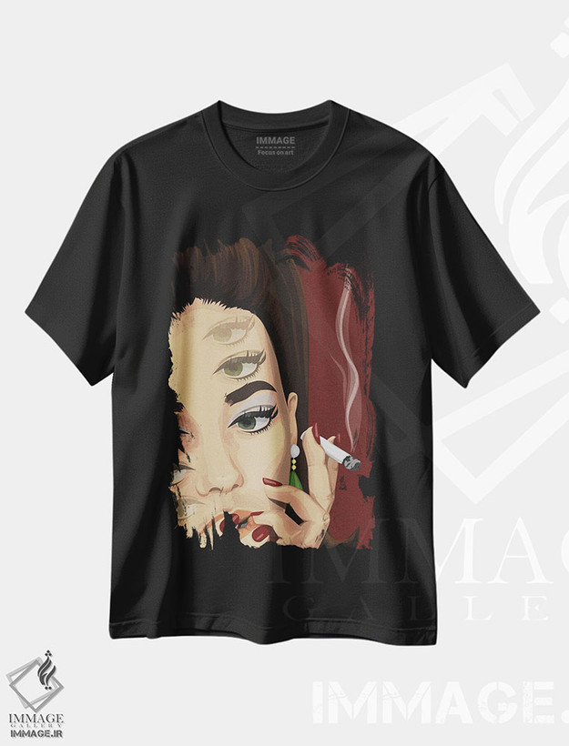 تیشرت طرح دار دارم فکر می کنم، هنر دیجیتال اثر آرت کت ایلاستریتد | فروشگاه ایماژ