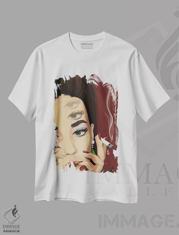 تیشرت طرح دار دارم فکر می کنم، هنر دیجیتال اثر آرت کت ایلاستریتد | immage.ir