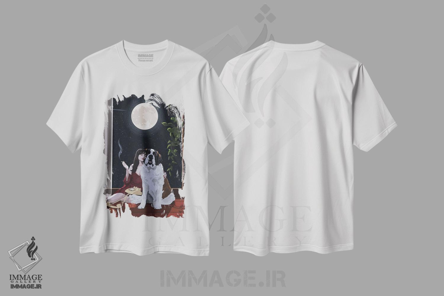 تیشرت طرح دار غول مهربان، هنر دیجیتال اثر آرت کت ایلاستریتد | فروشگاه ایماژ