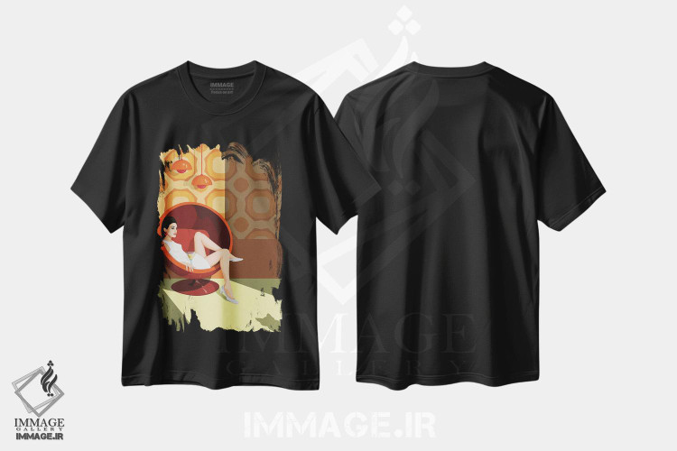 تیشرت طرح دار مزاحم، تزئینی اثر آرت کت ایلاستریتد | فروشگاه ایماژ