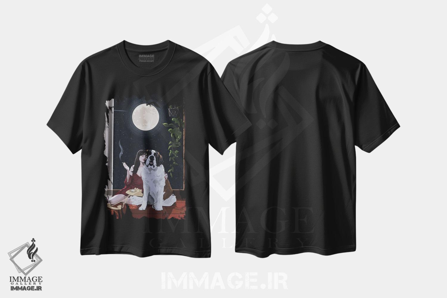 تیشرت طرح دار غول مهربان، هنر دیجیتال اثر آرت کت ایلاستریتد | immage.ir