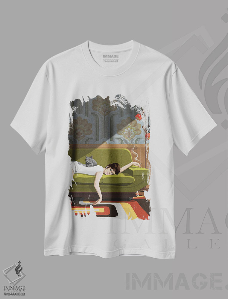 تیشرت طرح دار بازی انتظار، تزئینی اثر آرت کت ایلاستریتد | immage.ir