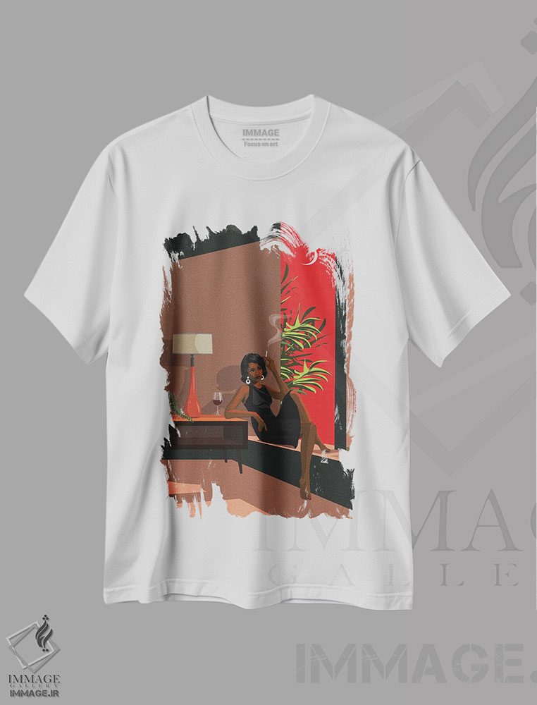 تیشرت طرح دار سیگار در غروب آفتاب، هنر آمریکایی آفریقایی تبار اثر آرت کت ایلاستریتد | immage.ir