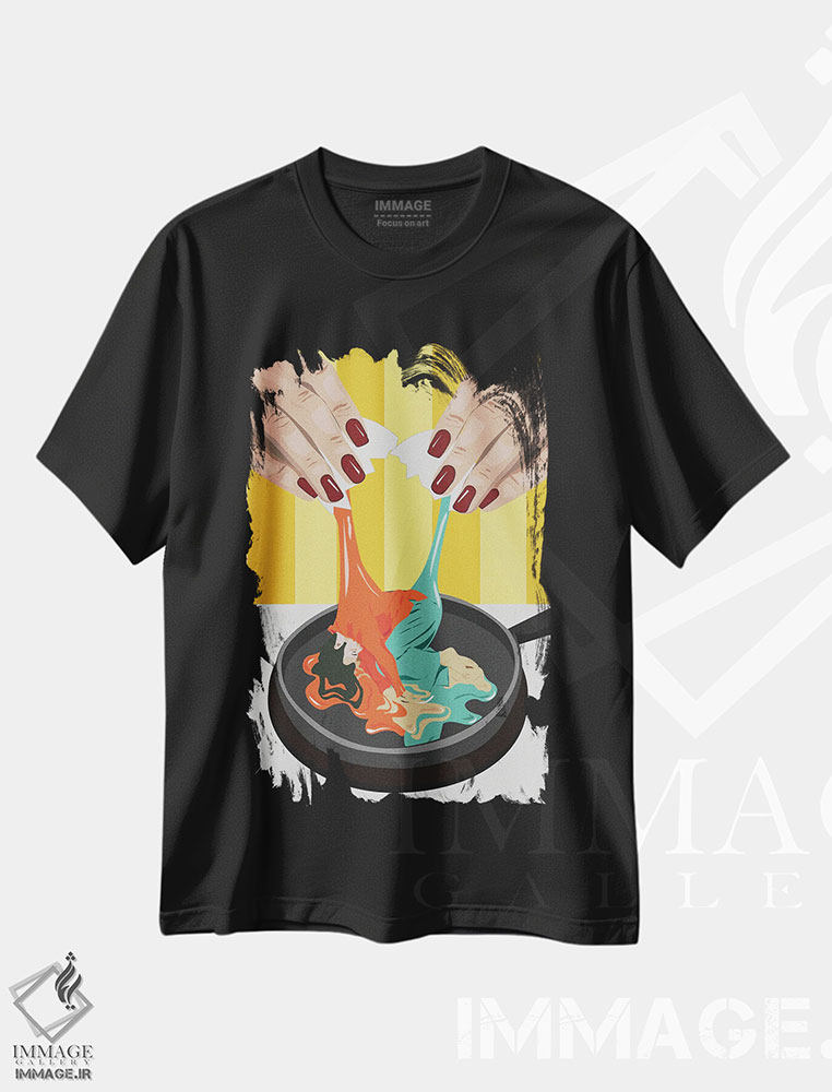 تیشرت طرح دار تخم مرغ بد، هنر دیجیتال اثر آرت کت ایلاستریتد | immage.ir