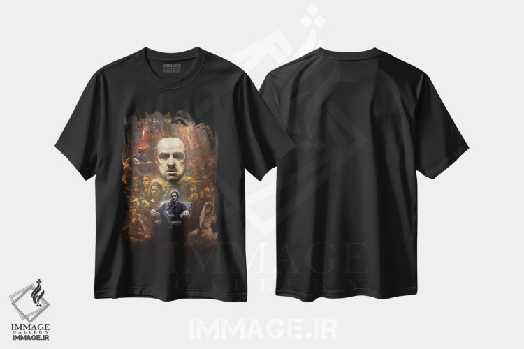 تیشرت طرح دار پنجاهمین سالگرد پدرخوانده، هنر فاخر معاصر اثر مایکل اندرو لاو چوک یوئی | فروشگاه ایماژ