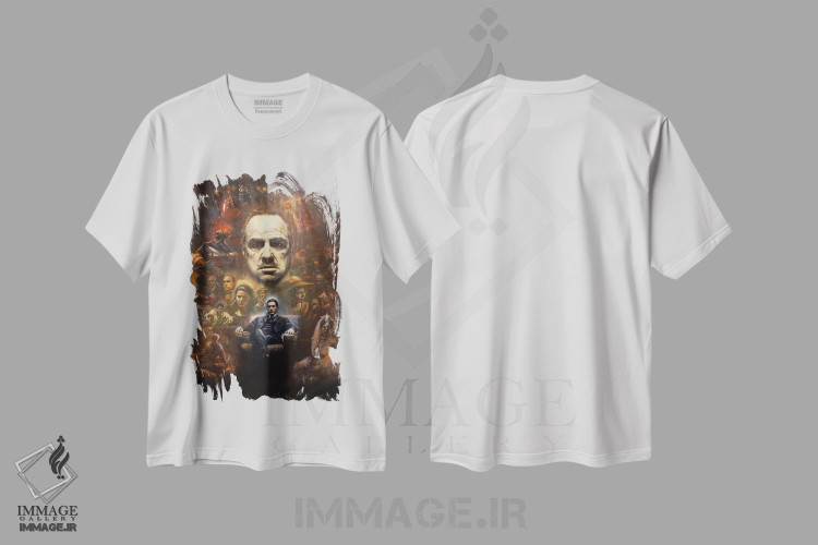 تیشرت طرح دار پنجاهمین سالگرد پدرخوانده، هنر فاخر معاصر اثر مایکل اندرو لاو چوک یوئی | immage.ir