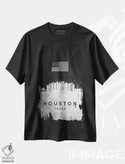 تیشرت طرح دار خط افق نقره ای هیوستون تگزاس، هنر دیجیتال اثر آدریان بالدُوینو | فروشگاه ایماژ
