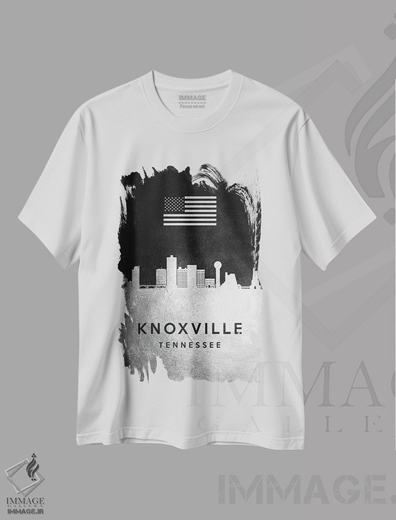 تیشرت طرح دار خط افق نقره ای ناکسویل تنسی، هنر دیجیتال اثر آدریان بالدُوینو | immage.ir