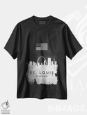 تیشرت طرح دار خط افق نقره ای سنت لوئیس میزوری، هنر دیجیتال اثر آدریان بالدُوینو | فروشگاه ایماژ