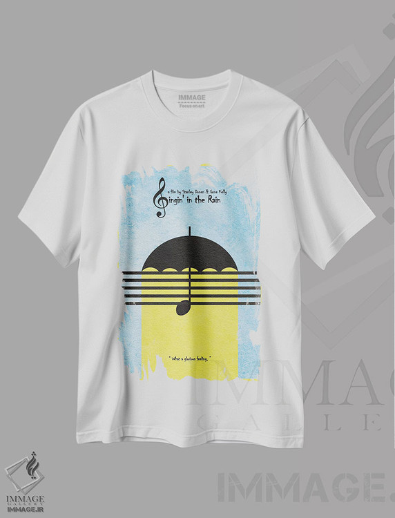 تیشرت طرح دار آواز خواندن زیر باران، تزئینی اثر آیشه دنیز آکِرمان | فروشگاه ایماژ