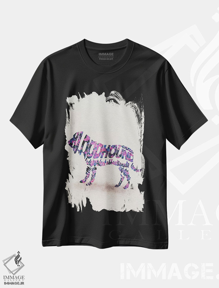 تیشرت طرح دار بلادهوند، هنر دیجیتال اثر آیشه دنیز آکِرمان | فروشگاه ایماژ