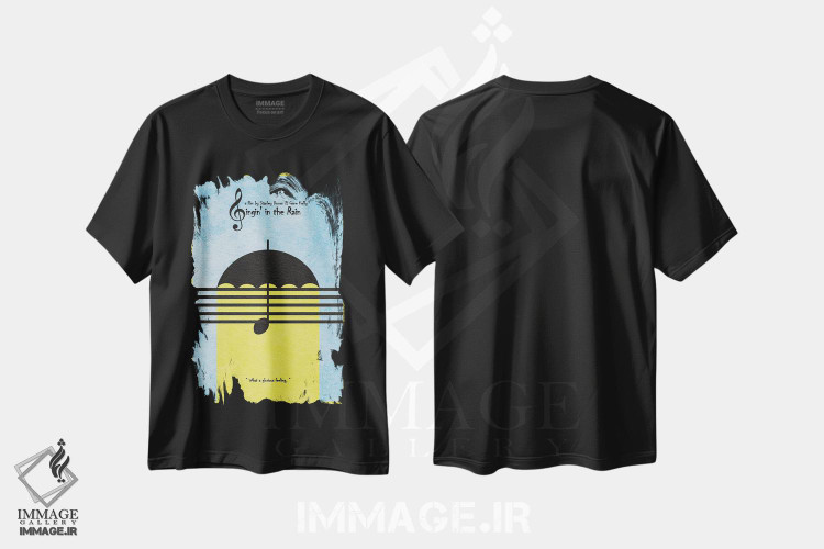 تیشرت طرح دار آواز خواندن زیر باران، تزئینی اثر آیشه دنیز آکِرمان | immage.ir