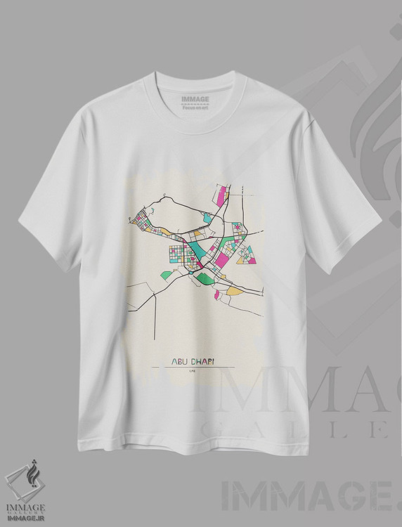 تیشرت طرح دار نقشه ابوظبی، امارات متحده عربی، تزئینی اثر آیشه دنیز آکِرمان | immage.ir