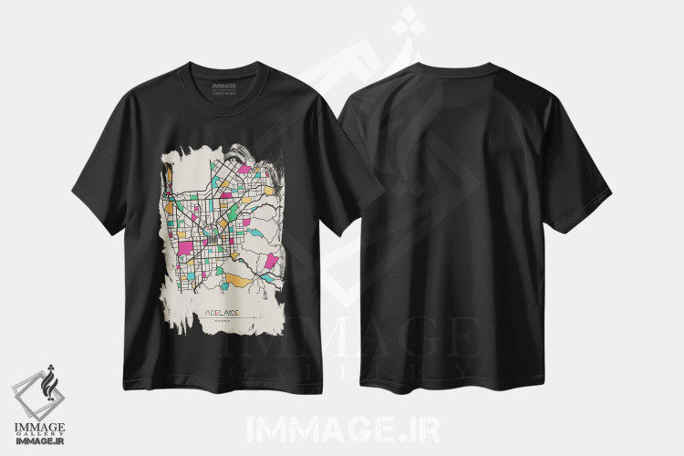 تیشرت طرح دار نقشه آدلاید، استرالیا، تزئینی اثر آیشه دنیز آکِرمان | immage.ir