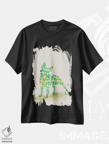 تیشرت طرح دار بوستون تریر، هنر دیجیتال اثر آیشه دنیز آکِرمان | فروشگاه ایماژ
