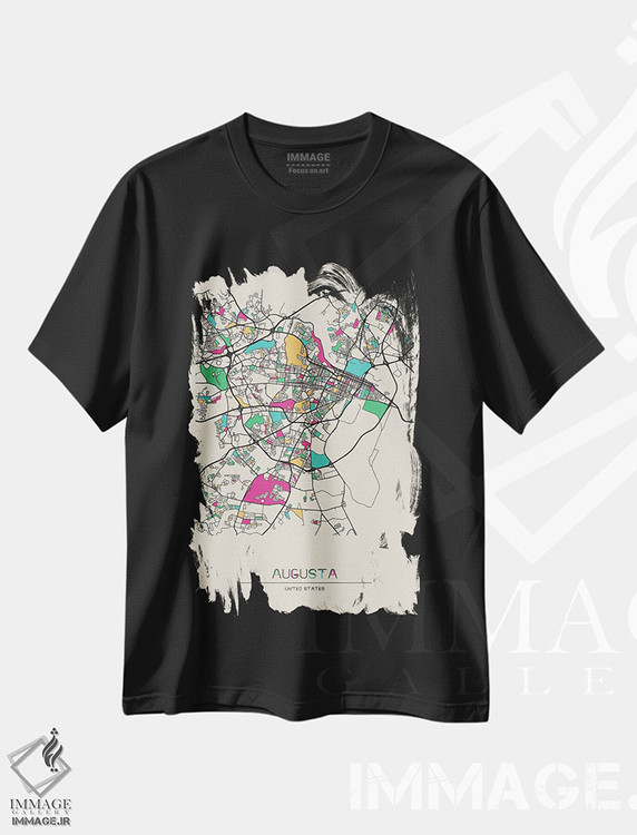 تیشرت طرح دار نقشه آگوستا، جورجیا، هنر دیجیتال اثر آیشه دنیز آکِرمان | immage.ir