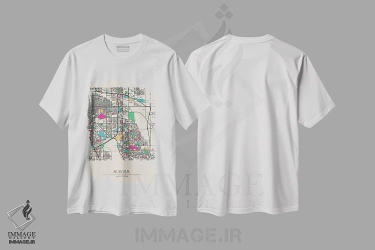 تیشرت طرح دار نقشه اورورا، کلرادو، هنر دیجیتال اثر آیشه دنیز آکِرمان | immage.ir