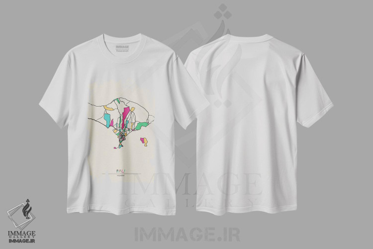 تیشرت طرح دار نقشه بالی، اندونزی، هنر دیجیتال اثر آیشه دنیز آکِرمان | فروشگاه ایماژ