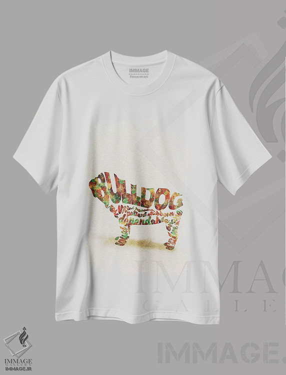 تیشرت طرح دار بولداگ بریتانیایی، هنر دیجیتال اثر آیشه دنیز آکِرمان | فروشگاه ایماژ