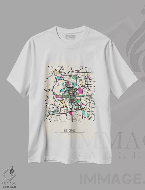 تیشرت طرح دار نقشه پکن، چین، هنر دیجیتال اثر آیشه دنیز آکِرمان | فروشگاه ایماژ