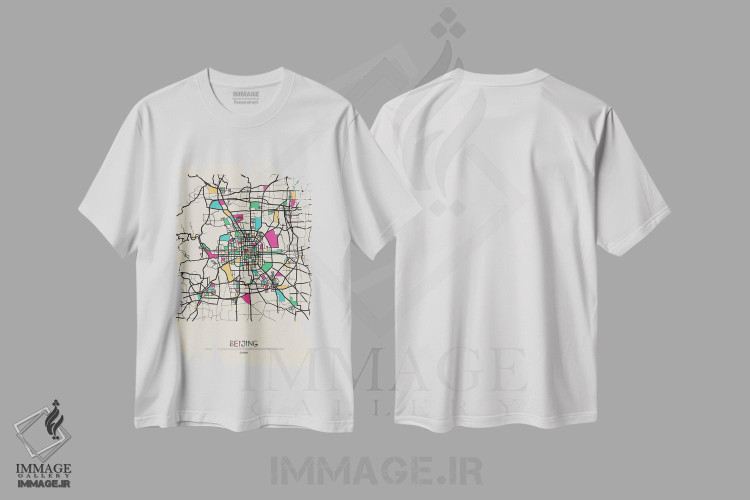 تیشرت طرح دار نقشه پکن، چین، هنر دیجیتال اثر آیشه دنیز آکِرمان | فروشگاه ایماژ