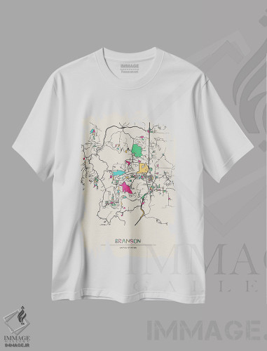 تیشرت طرح دار نقشه برنسون، میزوری، هنر دیجیتال اثر آیشه دنیز آکِرمان | فروشگاه ایماژ