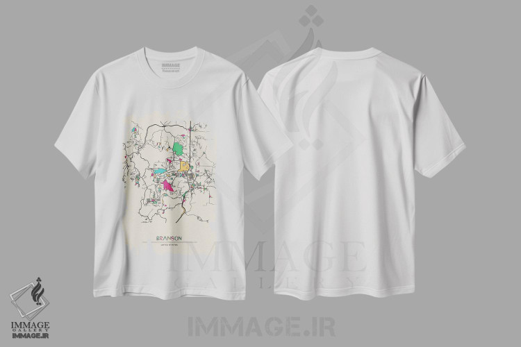تیشرت طرح دار نقشه برنسون، میزوری، هنر دیجیتال اثر آیشه دنیز آکِرمان | فروشگاه ایماژ