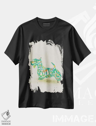 تیشرت طرح دار تِریِر اسکاتلندی، هنر دیجیتال اثر آیشه دنیز آکِرمان | فروشگاه ایماژ