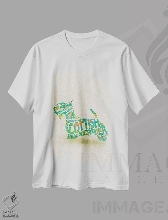 تیشرت طرح دار تِریِر اسکاتلندی، هنر دیجیتال اثر آیشه دنیز آکِرمان | immage.ir