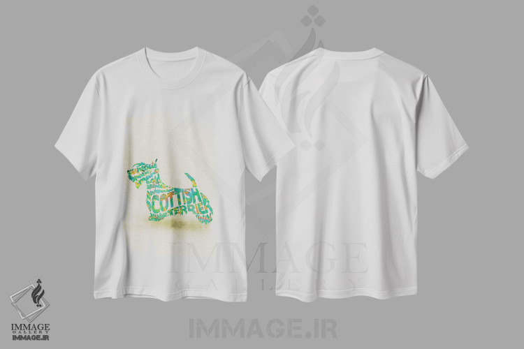 تیشرت طرح دار تِریِر اسکاتلندی، هنر دیجیتال اثر آیشه دنیز آکِرمان | immage.ir
