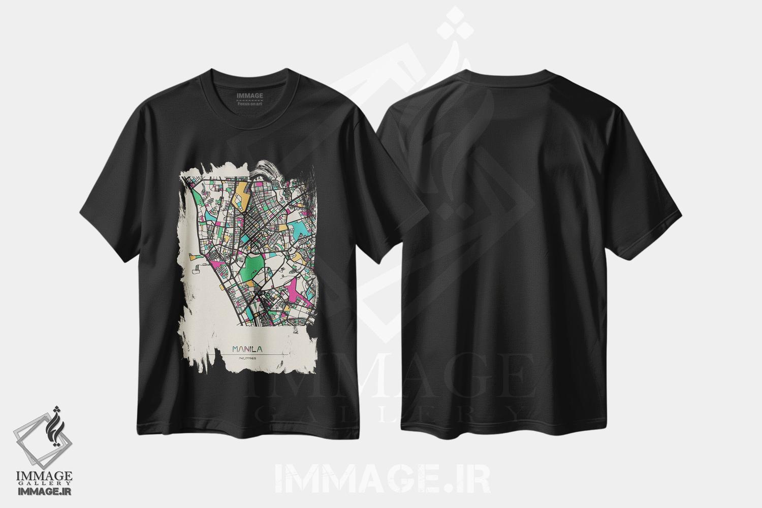 تیشرت طرح دار نقشهٔ مانیل، فیلیپین، هنر دیجیتال اثر آیشه دنیز آکِرمان | immage.ir