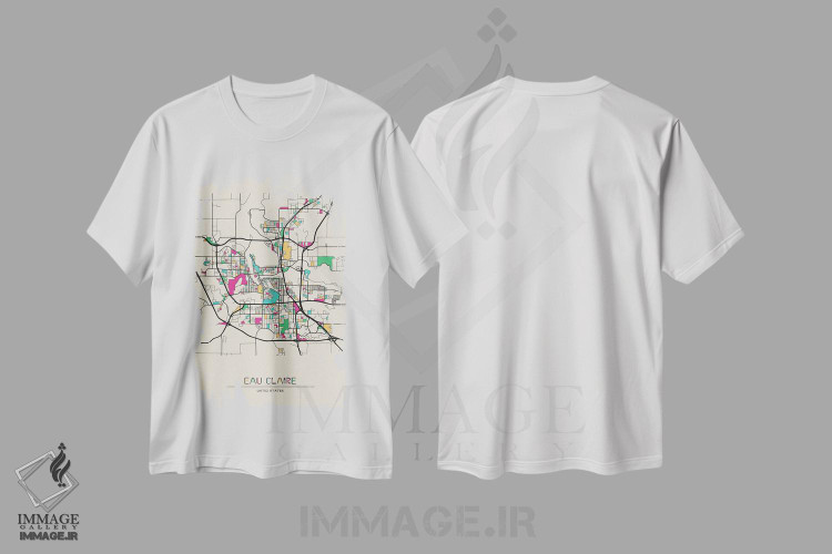 تیشرت طرح دار نقشهٔ او کلر، ویسکانسین، هنر دیجیتال اثر آیشه دنیز آکِرمان | immage.ir