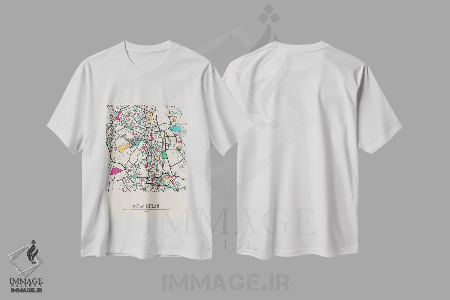 تیشرت طرح دار نقشهٔ دهلی نو، هند، هنر دیجیتال اثر آیشه دنیز آکِرمان | immage.ir
