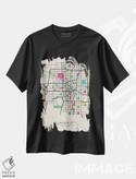 تیشرت طرح دار نقشهٔ شهر اوکلاهاما، آمریکا، هنر دیجیتال اثر آیشه دنیز آکِرمان | فروشگاه ایماژ