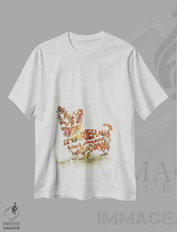 تیشرت طرح دار سگ یورکشایر تریر، هنر دیجیتال اثر آیشه دنیز آکِرمان | فروشگاه ایماژ