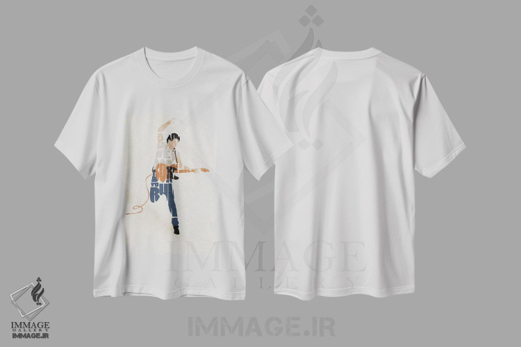 تیشرت طرح دار بروس اسپرینگستین، تزئینی اثر آیشه دنیز آکِرمان | فروشگاه ایماژ