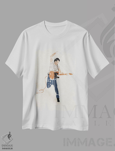 تیشرت طرح دار بروس اسپرینگستین، تزئینی اثر آیشه دنیز آکِرمان | فروشگاه ایماژ