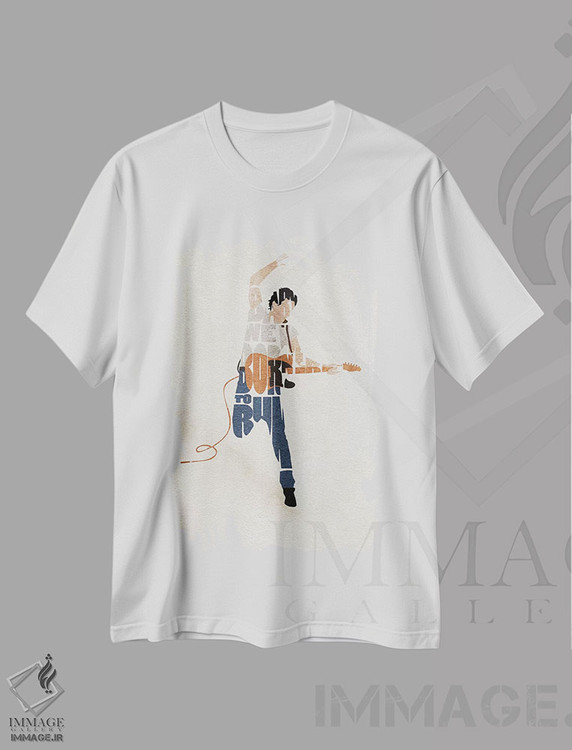 تیشرت طرح دار بروس اسپرینگستین، تزئینی اثر آیشه دنیز آکِرمان | فروشگاه ایماژ