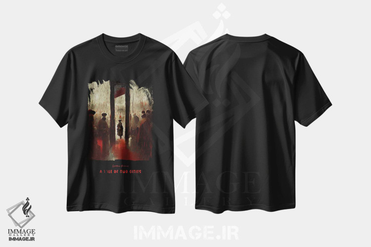 تیشرت طرح دار داستان دو شهر، هنر دیجیتال اثر آیشه دنیز آکِرمان | فروشگاه ایماژ