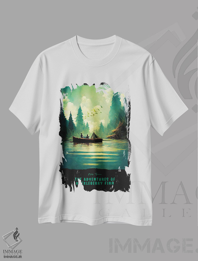 تیشرت طرح دار ماجراهای هاکلبری فین، هنر دیجیتال اثر آیشه دنیز آکِرمان | immage.ir