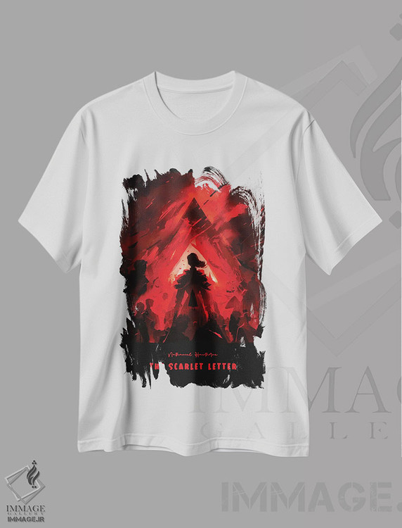 تیشرت طرح دار حرف قرمز، هنر دیجیتال اثر آیشه دنیز آکِرمان | immage.ir
