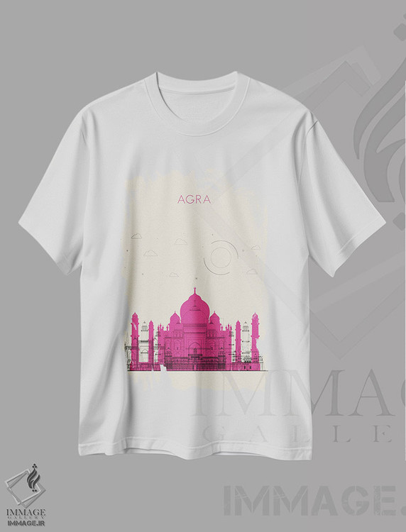 تیشرت طرح دار نمای شهری آگرا، هند، هنر دیجیتال اثر آیشه دنیز آکِرمان | immage.ir
