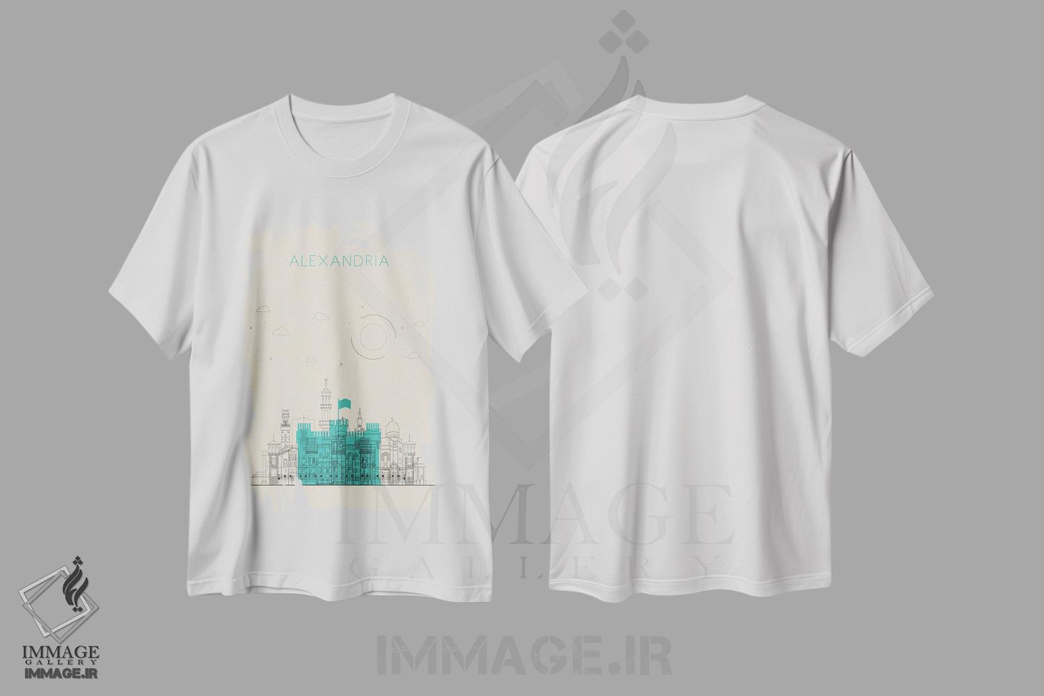 تیشرت طرح دار نمای شهری اسکندریه، مصر، هنر دیجیتال اثر آیشه دنیز آکِرمان | immage.ir