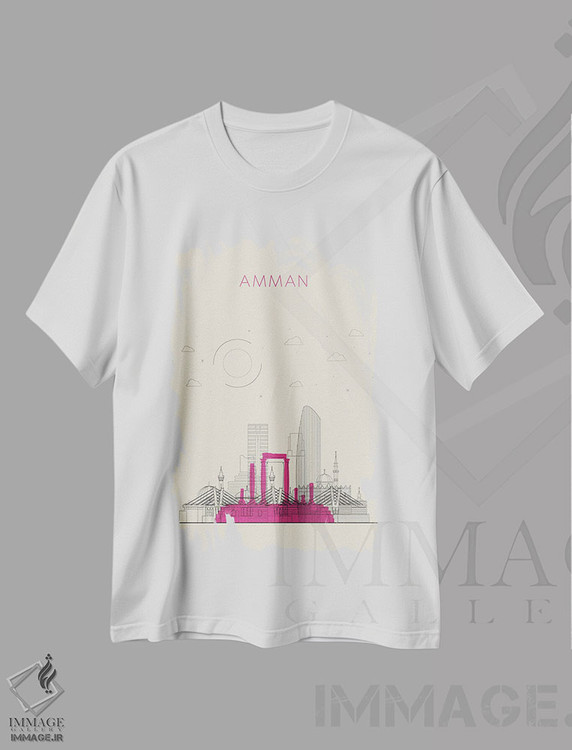 تیشرت طرح دار نمای شهری امان، اردن، هنر دیجیتال اثر آیشه دنیز آکِرمان | immage.ir