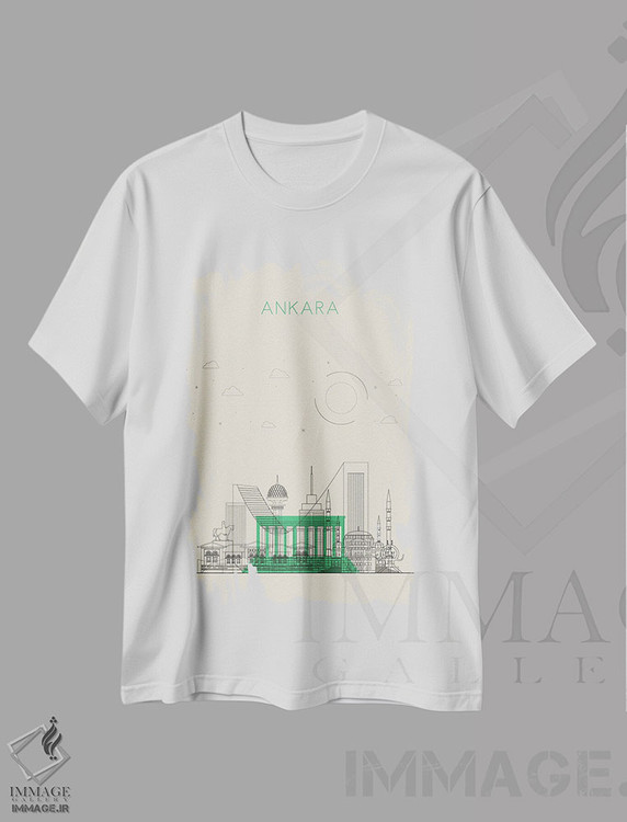 تیشرت طرح دار نمای شهری آنکارا، ترکیه، هنر دیجیتال اثر آیشه دنیز آکِرمان | immage.ir