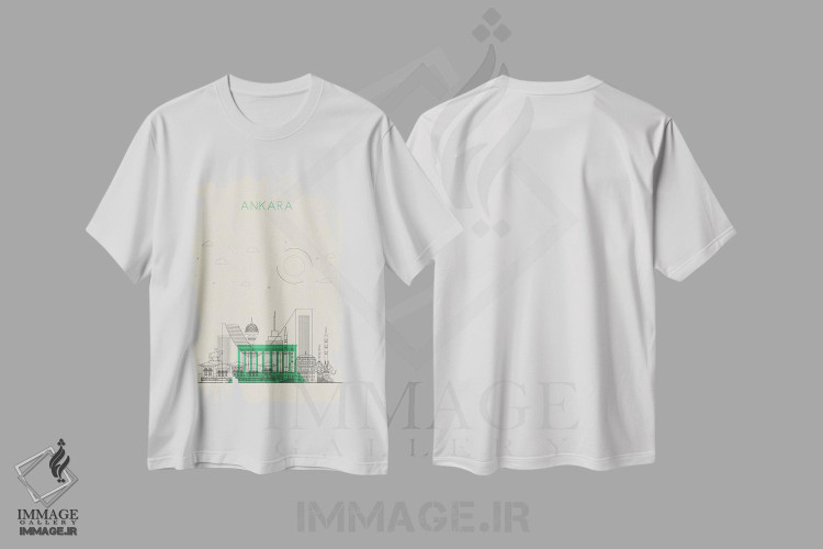تیشرت طرح دار نمای شهری آنکارا، ترکیه، هنر دیجیتال اثر آیشه دنیز آکِرمان | immage.ir