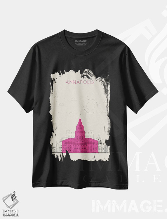 تیشرت طرح دار نمای شهری آناپولیس، مریلند، هنر دیجیتال اثر آیشه دنیز آکِرمان | فروشگاه ایماژ